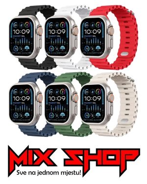 Silikonski remen za Apple Watch Series 6 7 8 9 10 Ultra 2 iWatch sat
